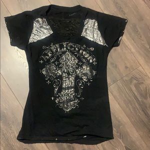 Black & silver affliction shirts wore 3 times!